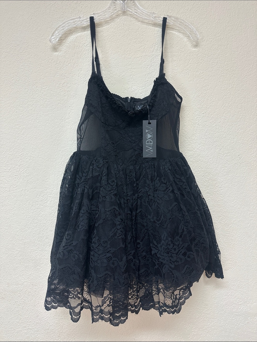 Widow Dolls Kill NWT black lace mini dress size S